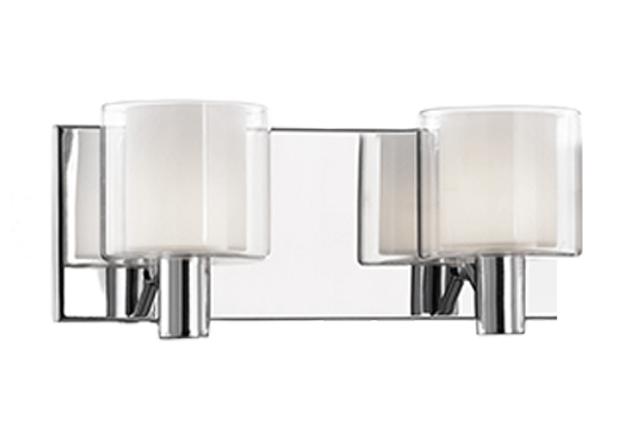 Two Lamp Vanity with Cylinder Glasses