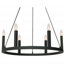  GRCP26CBBK - GRACE 6 LIGHT PENDANT CANDELABRA BASE