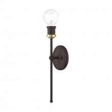  14421-07 - 1 Light Bronze with Antique Brass Accents ADA Single Sconce