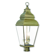  2594-01 - 3 Light Antique Brass Post-Top Lantern