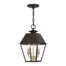 27217-07 - 2 Light Bronze with Antique Brass Finish Cluster Outdoor Medium Pendant Lantern