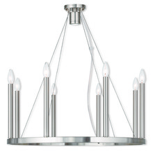  40247-91 - 8 Light + 1 Light BN Chandelier