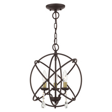  40904-07 - 3 Lt Bronze Convertible Chandelier / Semi Flush