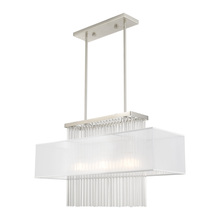  41143-91 - 3 Lt Brushed Nickel Linear Chandelier