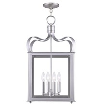  4314-91 - 4 Light Brushed Nickel Chain Lantern