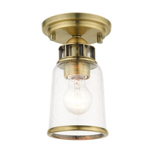  45501-01 - 1 Lt Antique Brass Flush Mount