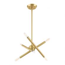  46773-12 - 6 Lt Satin Brass Mini Chandelier