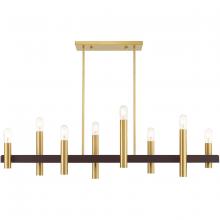  46868-12 - 8 Lt Satin Brass & Bronze Linear Chandelier