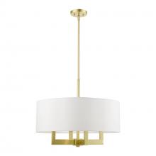  48786-12 - 4 Light Satin Brass Pendant Chandelier