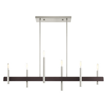  49336-91 - 6 Lt Brushed Nickel Linear Chandelier