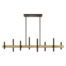  49338-07 - 8 Lt Bronze Linear Chandelier