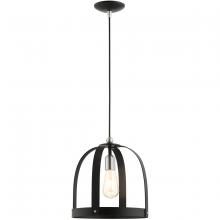  49643-14 - 1 Lt Textured Black  Pendant