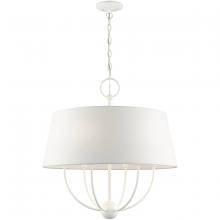  49846-03 - 6 Lt White Pendant Chandelier