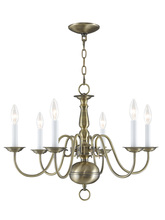  5006-01 - 6 Light Antique Brass Chandelier