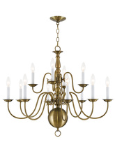  5014-01 - 12 Light Antique Brass Chandelier