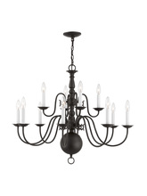  5014-07 - 12 Light Bronze Chandelier