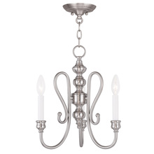  5163-91 - 3 Light BN Mini Chandelier/Ceiling Mount