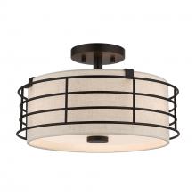  55118-92 - 3 Light English Bronze Large Semi-Flush