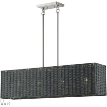 Livex Lighting 60553-91 - 4 Light Brushed Nickel Large Linear Chandelier