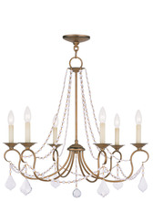  6516-48 - 6 Light Antique Gold Leaf Chandelier