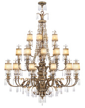  8910-65 - 24 Light Vintage Gold Leaf Chandelier