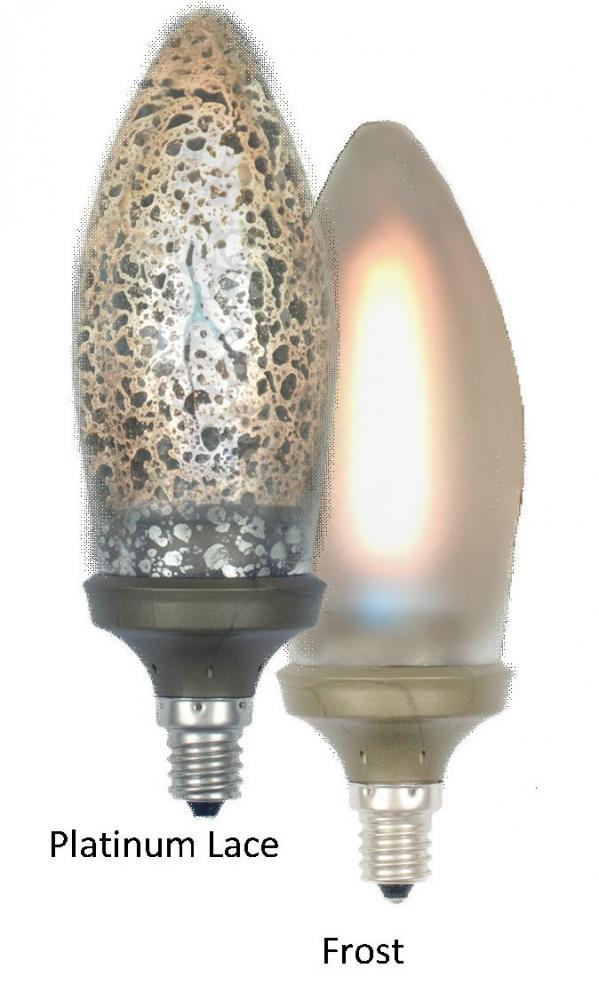 Gold Flame Candelabra Flame Bulb-Classic Frost