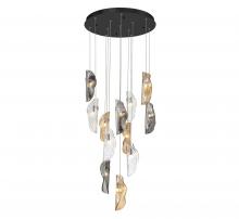 Lib & Co. US 10164-024-02 - Sorrento, 12 Light Round LED Chandelier, Mixed with Copper Leaf, Black Canopy