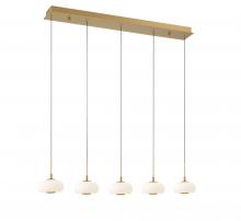  10199-030 - Adelfia, 5 Light Linear LED Chandelier, Painted Antique Brass