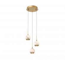  10203-030 - Baveno, 3 Light Round LED Pendant, Painted Antique Brass