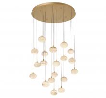  12122-030 - Calcolo, 19 Light Round LED Chandelier, Painted Antique Brass