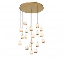  12138-030 - Lucidata, 19 Light Round LED Chandelier, Painted Antique Brass