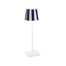 LD0340BC3 - Poldina Lido Table Lamp - White  Blue Stripes