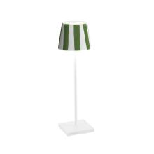  LD0340BC1 - Poldina Lido Table Lamp - White  Green Stripes