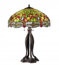  109607 - 30" High Tiffany Hanginghead Dragonfly Table Lamp
