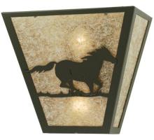  112770 - 13" Wide Running Horses Wall Sconce