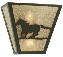  112771 - 13" Wide Running Horses Wall Sconce