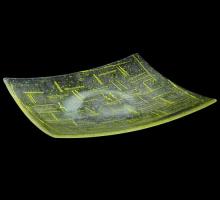  114431 - 14"Sq Metro Fusion Lemon Glass Plate