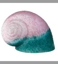  12600 - 5"W X 6"L PINK/TEAL PATE-DE-VERRE SNAIL SHADE