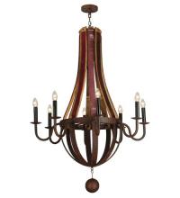  127589 - 43"W Barrel Stave Metallo 8 LT Chandelier