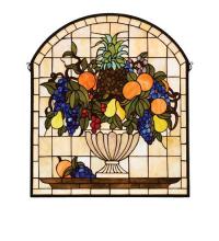  13297 - 25"W X 29"H Fruitbowl Stained Glass Window