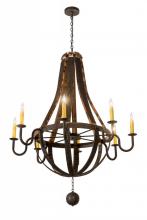  133273 - 48" Wide Barrel Stave Madera 8 LT Chandelier