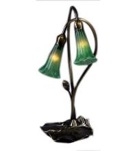  13481 - 16" High Green Pond Lily 2 Light Accent Lamp