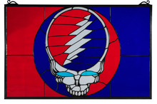  141459 - 28" Wide X 18" High Greatful Dead Stained Glass Window