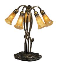  14931 - 17" High Amber Pond Lily 5 LT Accent Lamp