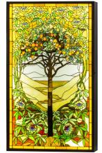  152459 - 30" Wide Tiffany Tree of Life Stained Glass Lighted Window