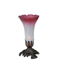  15653 - 8"H Pink/White Pond Lily Accent Lamp