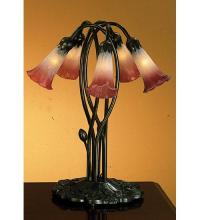  16012 - 17" High Pink/White Pond Lily 5 LT Accent Lamp
