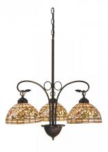  16107 - 24"W Tiffany Turning Leaf 3 LT Chandelier