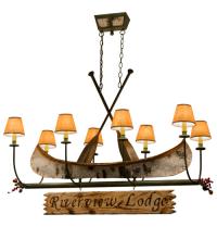  161863 - 52"L Personalized Canoe 8 LT Oblong Chandelier