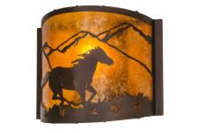  163884 - 12" Wide Running Horses Wall Sconce